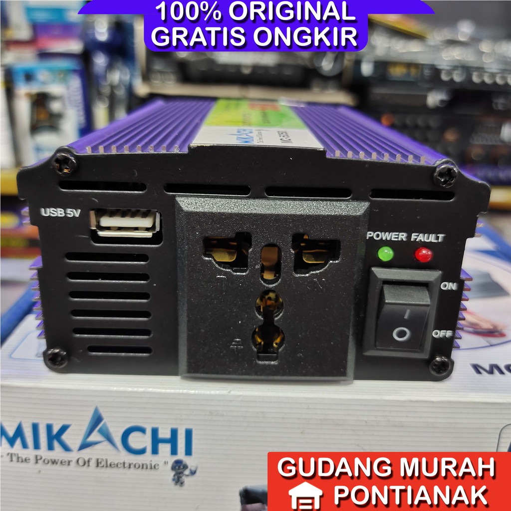 Power Inverter 500 watt 500w Mikachi DC to AC aki ke listrik pemerintah