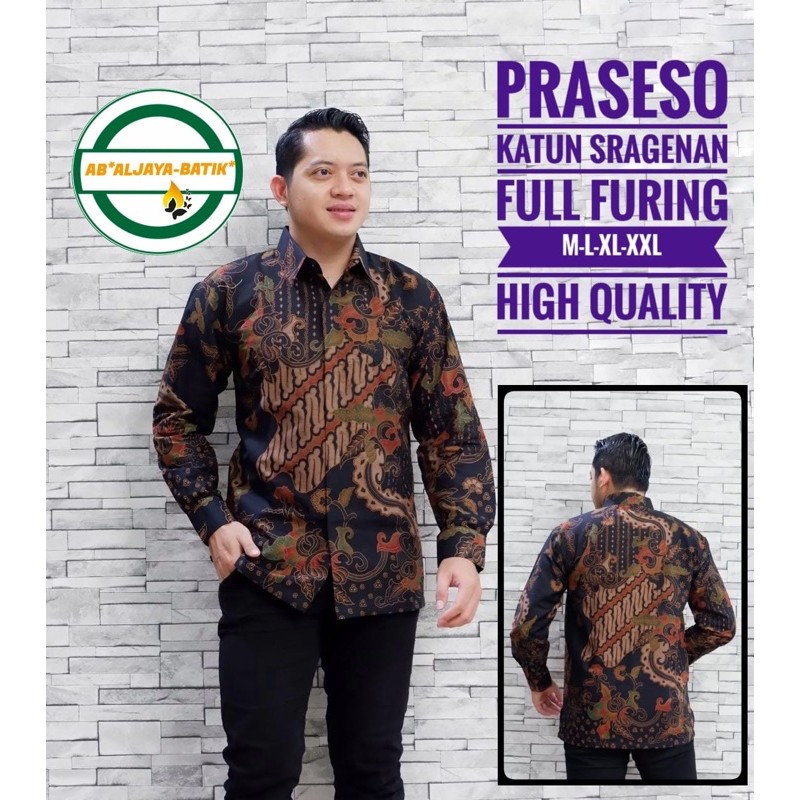 BATIK PRIA PRASESO LAPIS FURING KATUN HALUS SRAGENAN SIZE M-XXL HIGH QUALITY