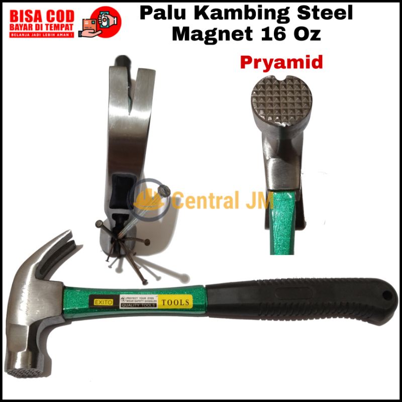 Palu Kambing Steel Magnet - Baja Ukuran [ 16 Oz ] Besar - High Quality Multifungsi Palu Besi Martil 