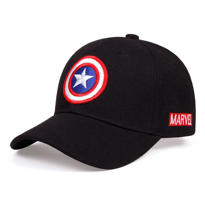 Topi Baseball Adjustable Motif Bordir Captain America Bahan Katun Gaya Kasual Untuk Anak Laki-Laki Dan Perempuan