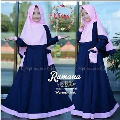 gamis anak tanggung/model rumanakids/gamis anak set hijab untuk usia 10-15 tahunterbaru terlaris kekinian/ganis anak trendy/gamis ank terlaris/bahan moscrepe premium