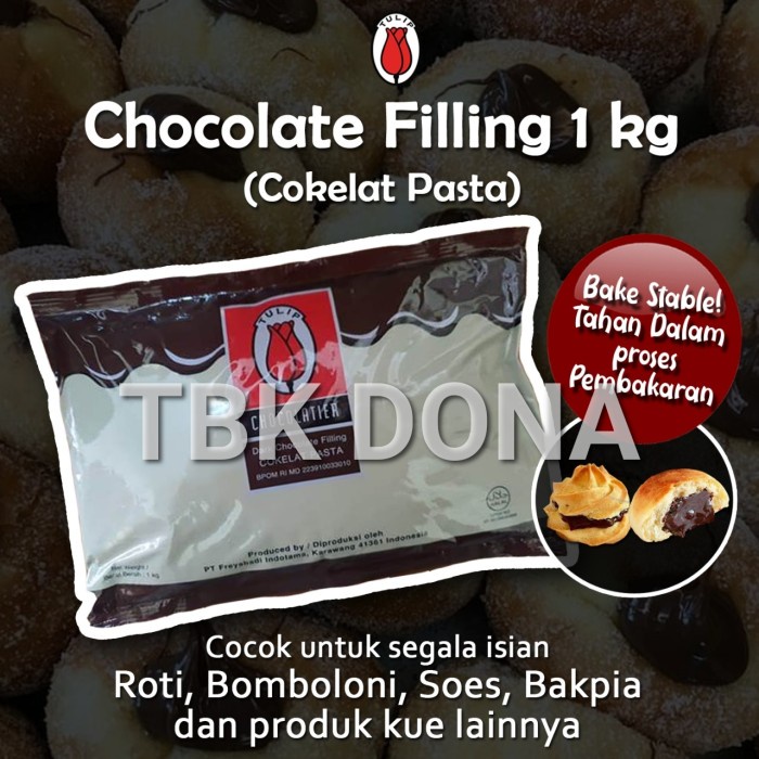 

SELAI- TULIP FILLING CHOCOLATE PASTA RE-PACK 500 GR MURAH / SELAI TULIP -SELAI.