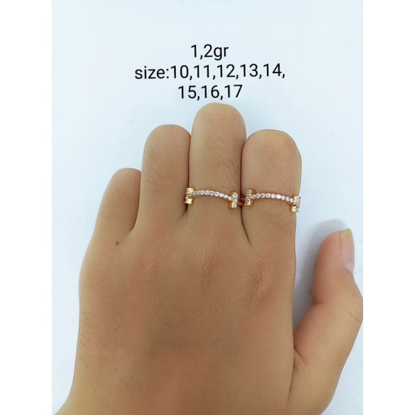 CINCIN PERAK 925 ASLI LAPIS EMAS/CINCIN LISTRING TIFANY MATA PUTIH/CINCIN ASLI SILVER/CINCIN FASHION WANITA