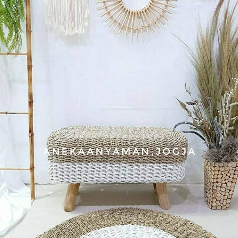 Bench / Stool Panjang Anyaman Seagrass