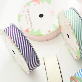 Korean Striped Ribbon 2.5 CM / Pita Satin / Ribbon / Pita Import / Pita Bunga / Pita Kado / Pita Chiffon / Pita Termurah / Flower Ribbon / Florist Ribbon / Pita / Pita Grosir / Pita Besar Kecil Medium / Satin / OPP / Pita Tarik / Florist supply