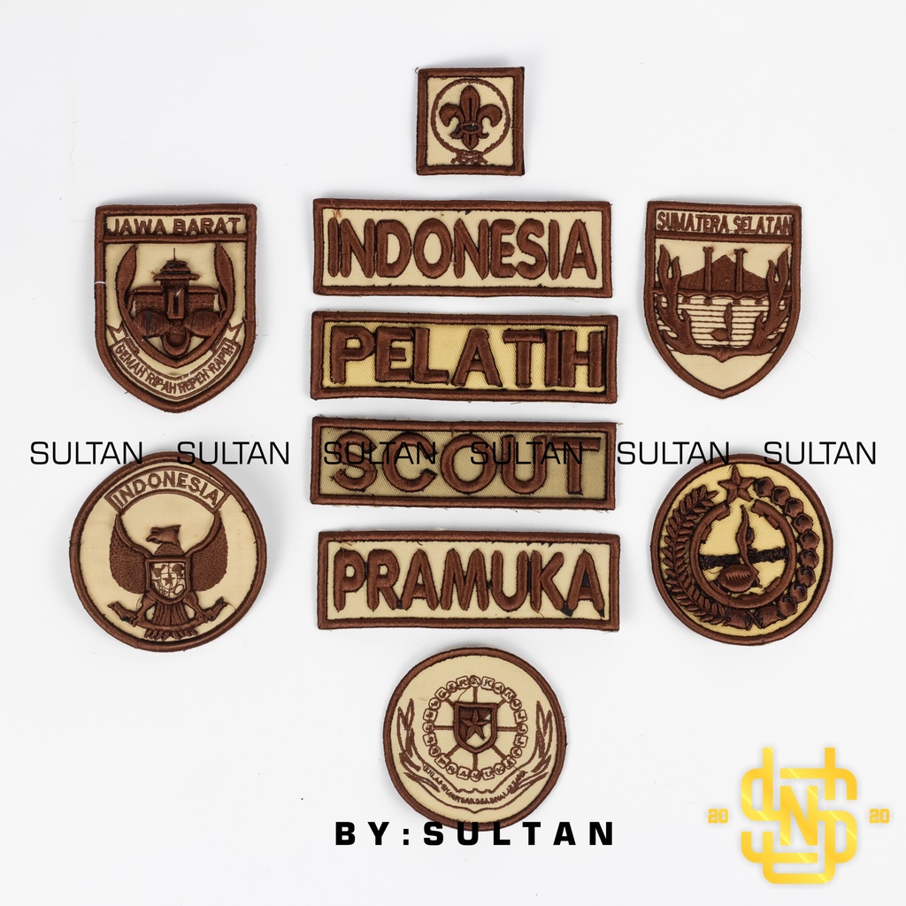 Jual Logo Bordir Timbul Pramuka Indonesia Scout Bendera Bahan Spon