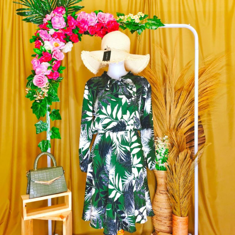 TUNIC GREEN ARMY OUTFIT HIJAB BAJU GAMIS WANITA MURAH