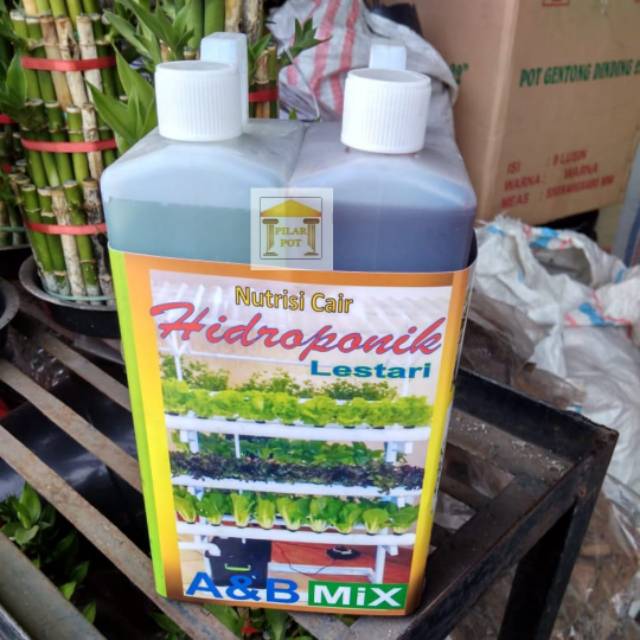 pupuk nutrisi cair hidroponik A &amp; B MIX untuk sayuran daun isi 2 liter