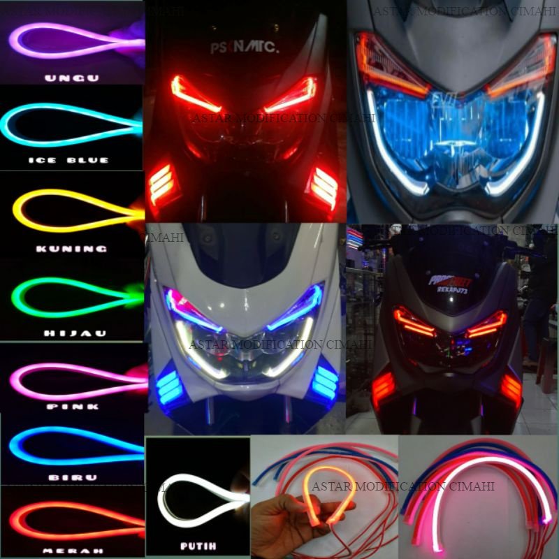 LAMPU ALIS MOTOR 30CM 15CM DRL FLEXSIBEL LENTUR WATERPROOF DC 12V