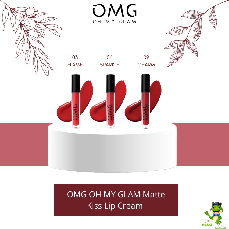 ❣️Rakkistore99❣️OMG Oh My Glam Matte Kiss Lip Cream 3.5g (lipstick lipstik lipcream)