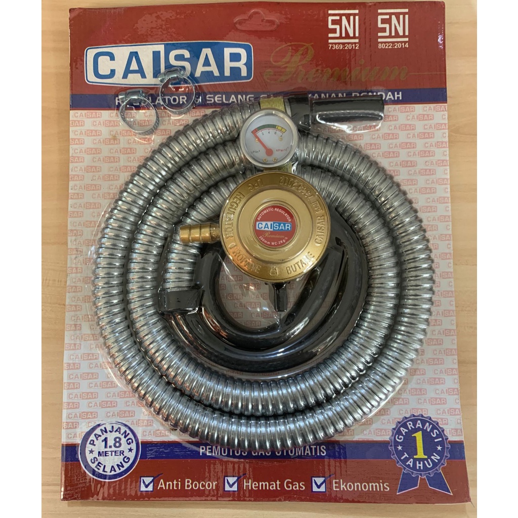 Regulator Gas Caisar - Selang Gas Dengan Regulator Gas / Selang Paket Caisar Regulator + Selang SMART 1.8M