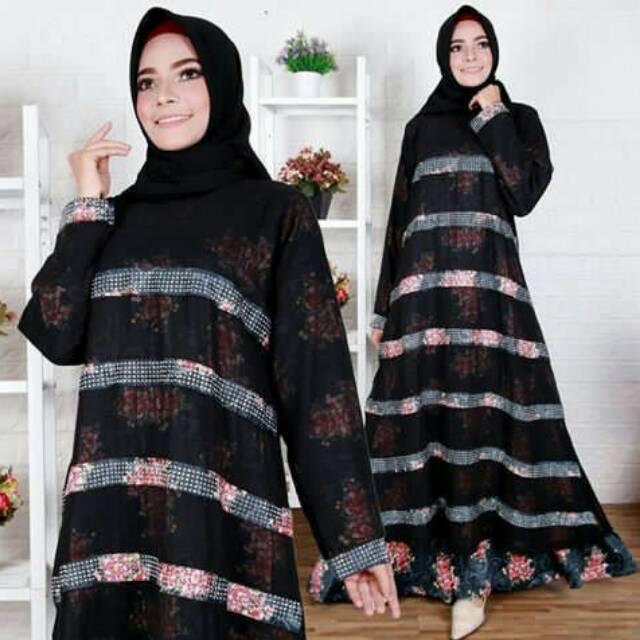 Gamis Murah || Gamis Payet Satin Hycon