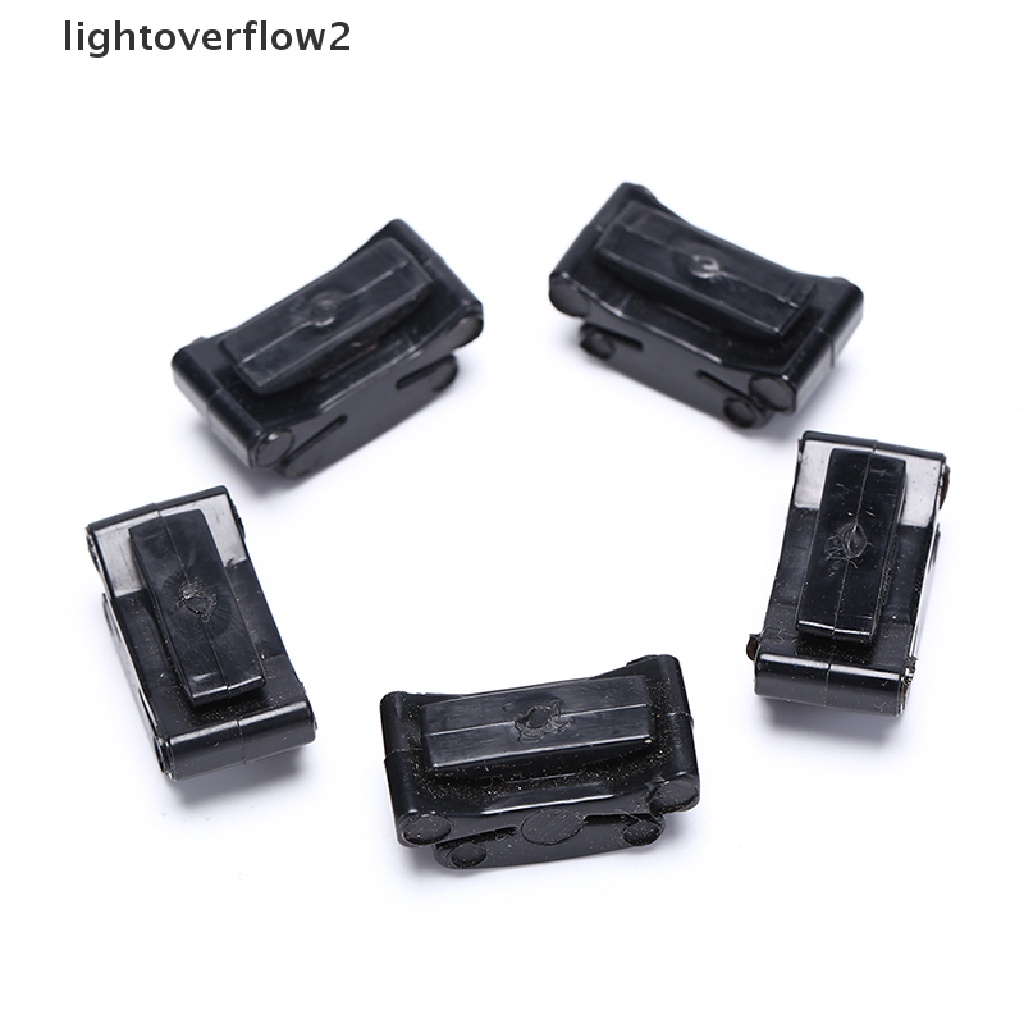 (lightoverflow2) 5pcs Holder Pick Gitar / Bass / Ukulele Bahan Karet Warna Hitam