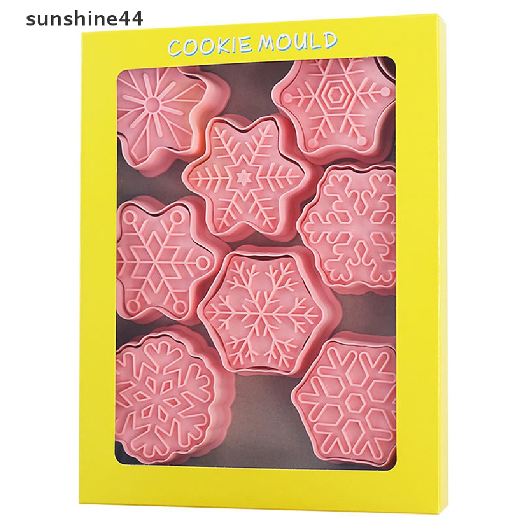 Sunshine 8Pcs / Set Cetakan Pemotong Adonan Kue Desain Snowflake Untuk Baking