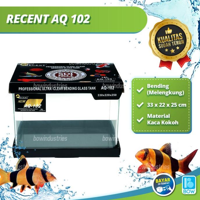 Aquarium Aquascape Akuarium Kaca Bending Glass Tank RECENT AQ 102