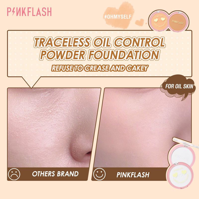 PINKFLASH OhMySelf Pressed Powder Long-lasting Matte Lightweight Oil Control Special Edition Bedak Padat PF-F08