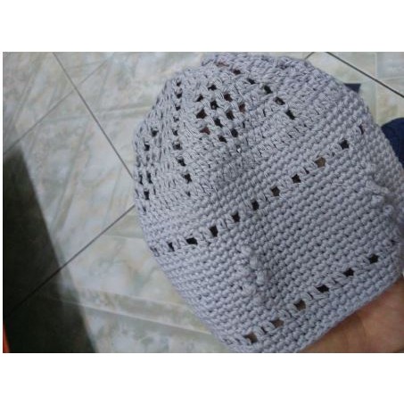 Jual Ecer - peci kopiah rajut halus Yaman Hadramaut Lubang timbul lokal Amsii