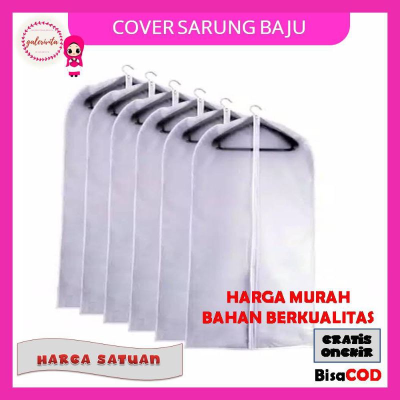 Plastik Baju Gantung/Cover Baju Gamis/Cover Baju Resleting Pelindung Pakaian/Sarung Baju DressA193