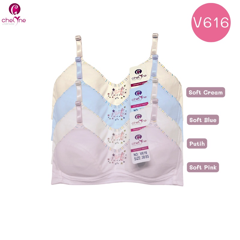 BH Chelyne Busa Tipis Remaja Motif V616 / V716 Mini Daily Bra - Kaos Katun