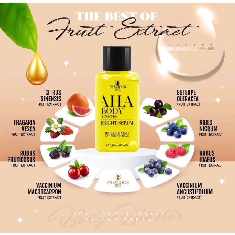 [BPOM] Precious Skin AHA Mimi Brightening &amp; Whitening Booster Body Serum / Serum