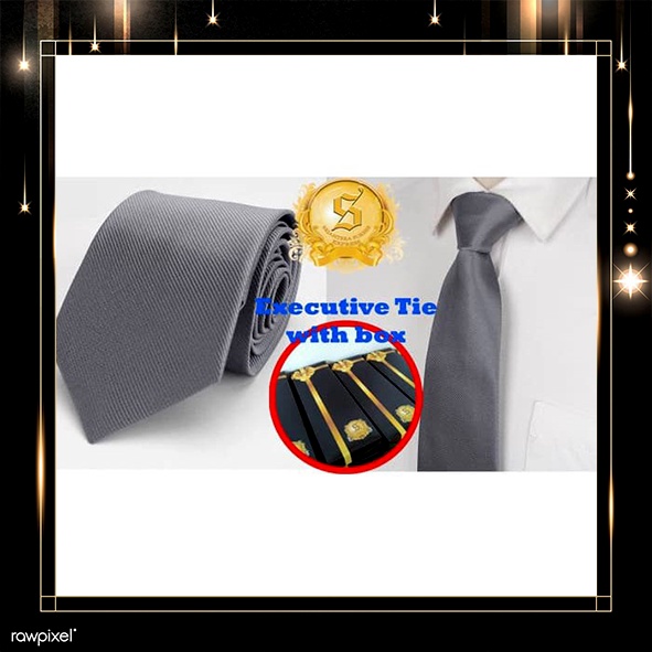 dasi pria formal kantor warna abu grey  garis kecil bonus box sse trade center
