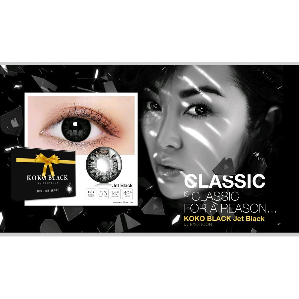 Softlens KOKO BLACK DIA 14.50mm NORMAL &amp; MINUS GOTHIC JET BLACK MARBLE STONE (-0.50 s/d -3.00)/Lensa  Kontak/BS