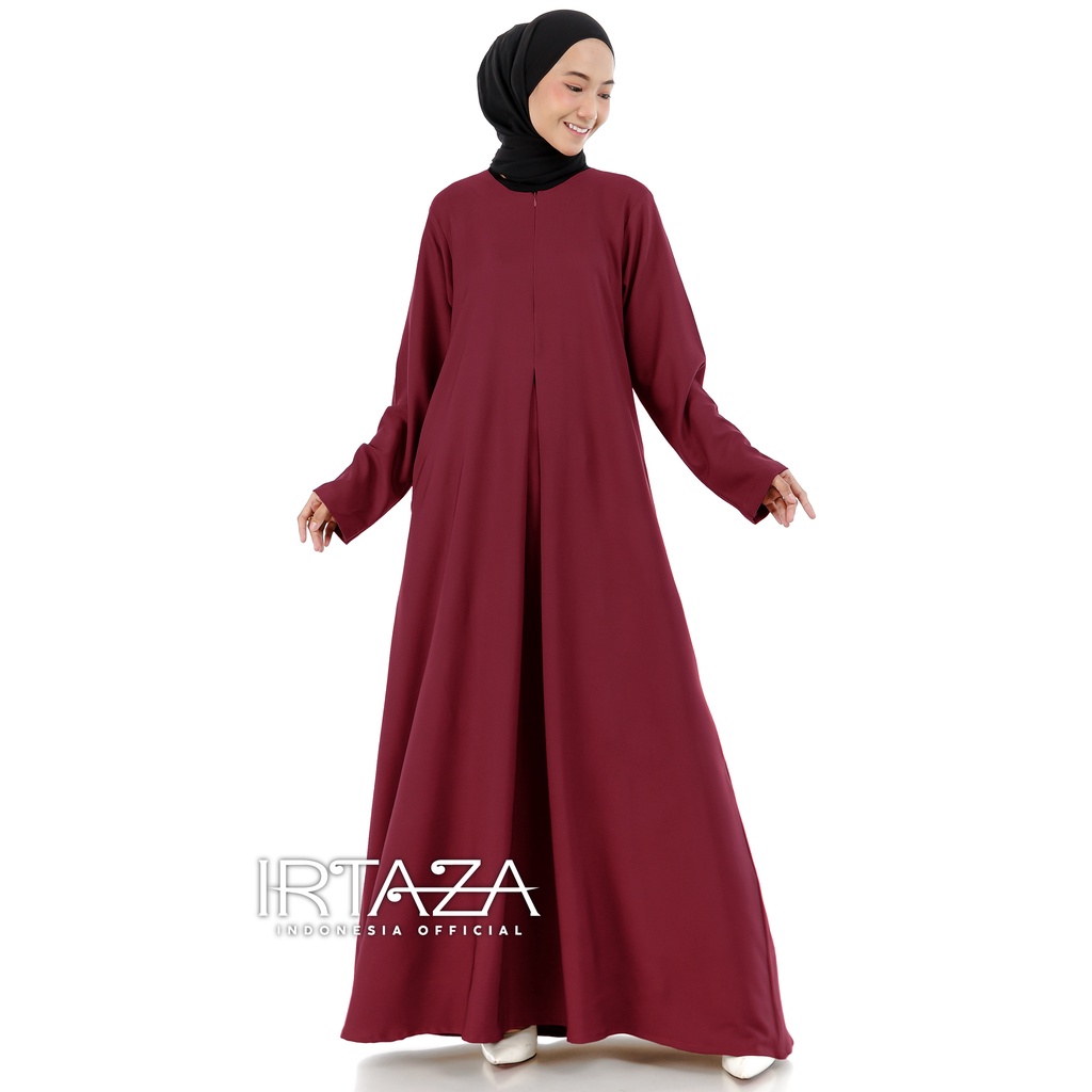Gamis Abaya Polos Rainbow Twill Shakila Dress Busana Muslimah-Abaya Maroon