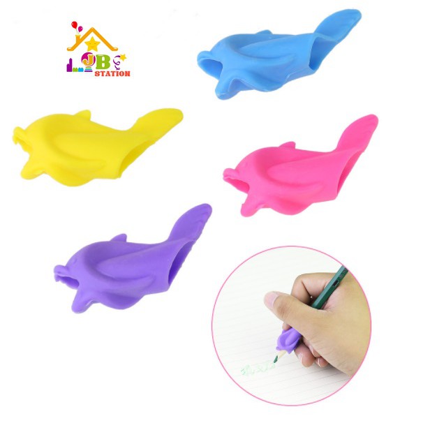 

SET 5 PCS Dolphin Pencil Helper Pencil Holder Pencil Grip Silicone Rubber Pensil MURAH