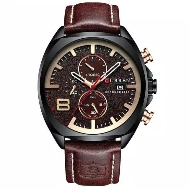 Jam Pria Jam Cowok CURREN 8324 ORIGINAL Chrono Aktif - Red Brown Murah Style Fashion Pria Kekinian P