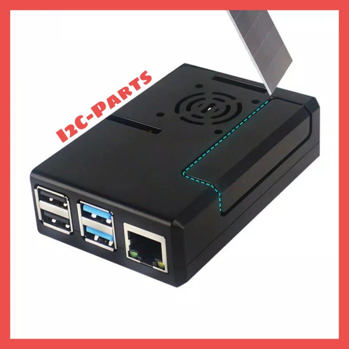 Case Raspberry Pi 4 Casing Enclosure Box ABS Support Fan