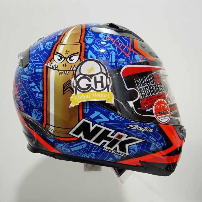 HELM NHK FULL FACE NHK RX9 MOTIF KAREL ABRAHAM ORANGE