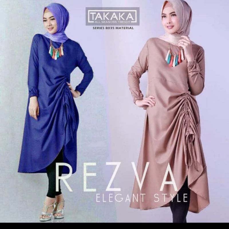 Rwzva tunik atasan wanita fashion muslim