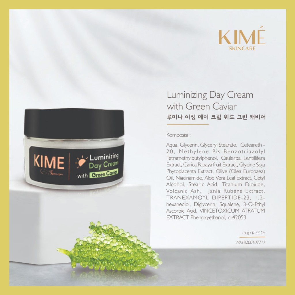 [ BPOM ] KIME Skincare  DAY CREAM WITH GREEN CAVIAR