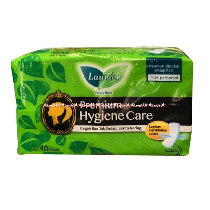 Laurier Premium Hygiene Care 40pcs Pembalut Wanita Cegah Bau Tak Sedap Ekstra Kering Kao Laurier Panty Liner Pantiliner Tipis Laurrier Hijau Green