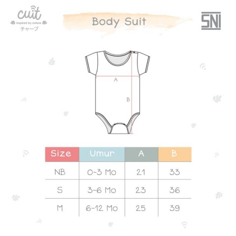 Cuit Bodysuit Bayi Lengan Pendek Kojo Series/Jumper Bayi