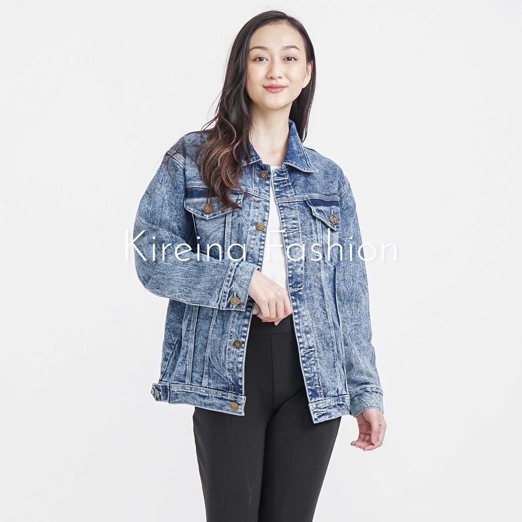 Jaket Jeans Unisex Jaket Denim Tebal Wanita | Kireina Fashion