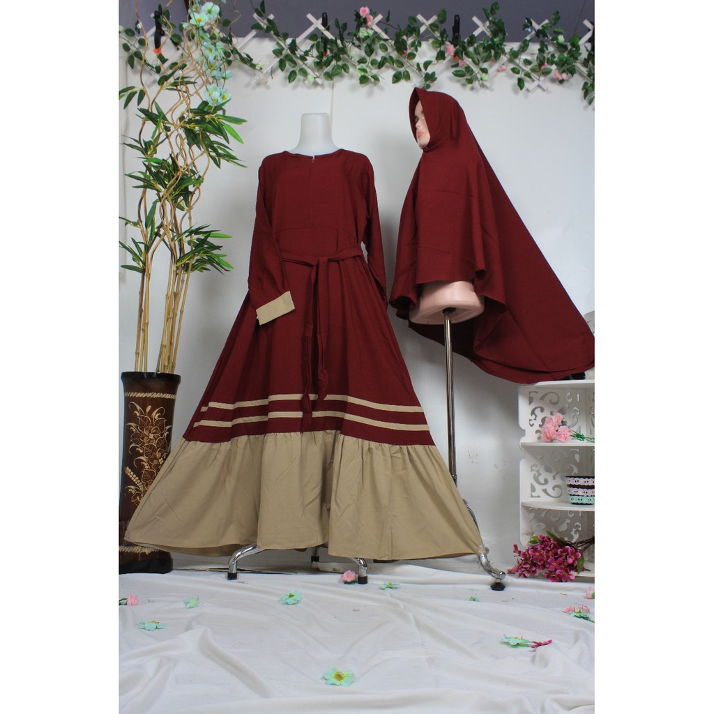 GAMIS SET SYARI  khimar wollycrepe NISMA