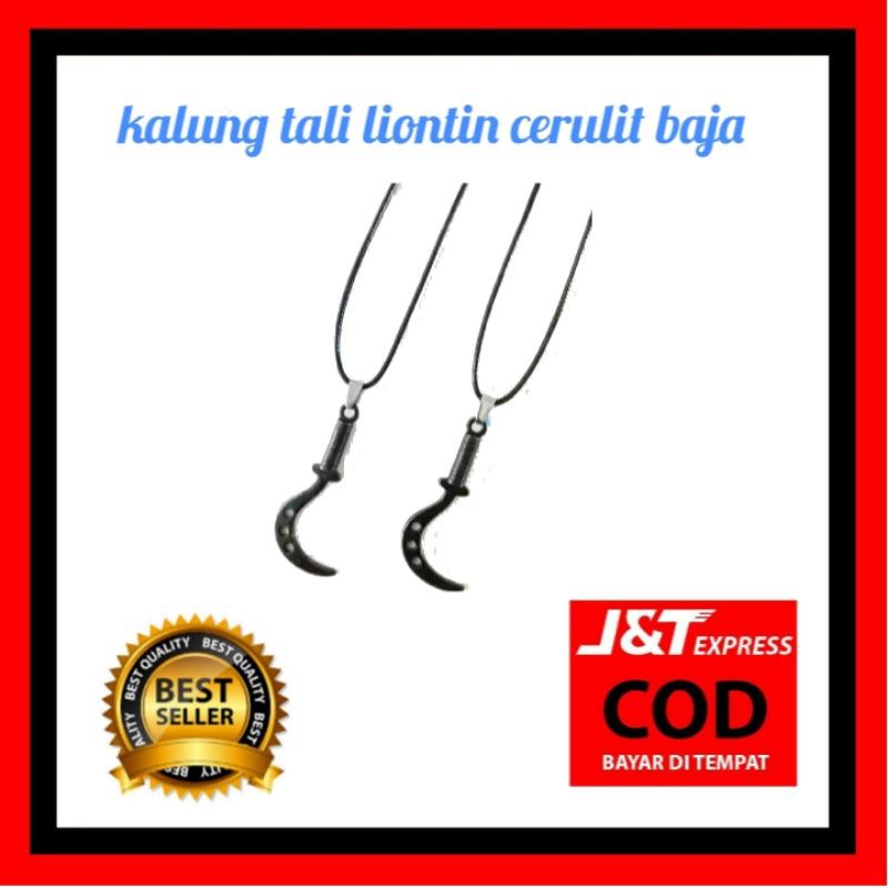 Kalung tali liontin cerulit murah kalung cowo crurit arit murah