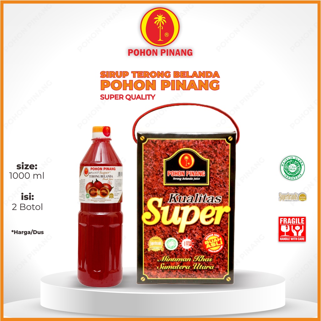 

Pohon Pinang Terong Belanda Super 1 Liter/tenteng (isi 2 botol)