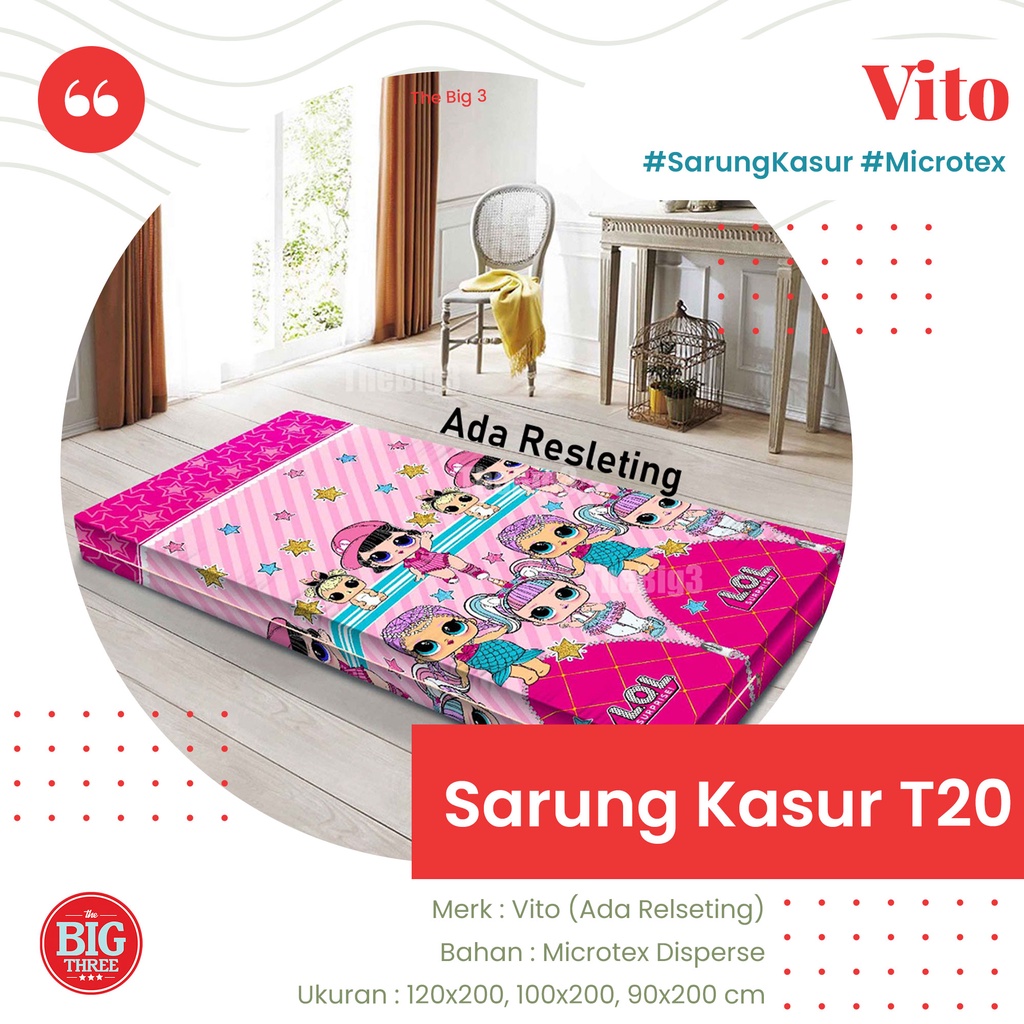 Vito Sarung Kasur Uk 100x200 / 90x200 Tinggi 20 cm Bambi Alphabet Animal Giraffe - Single SK T20