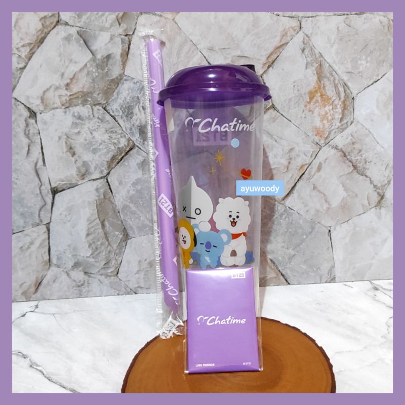 BT21 x Chatime Reusable Tumbler Tumblr Cup Magnet