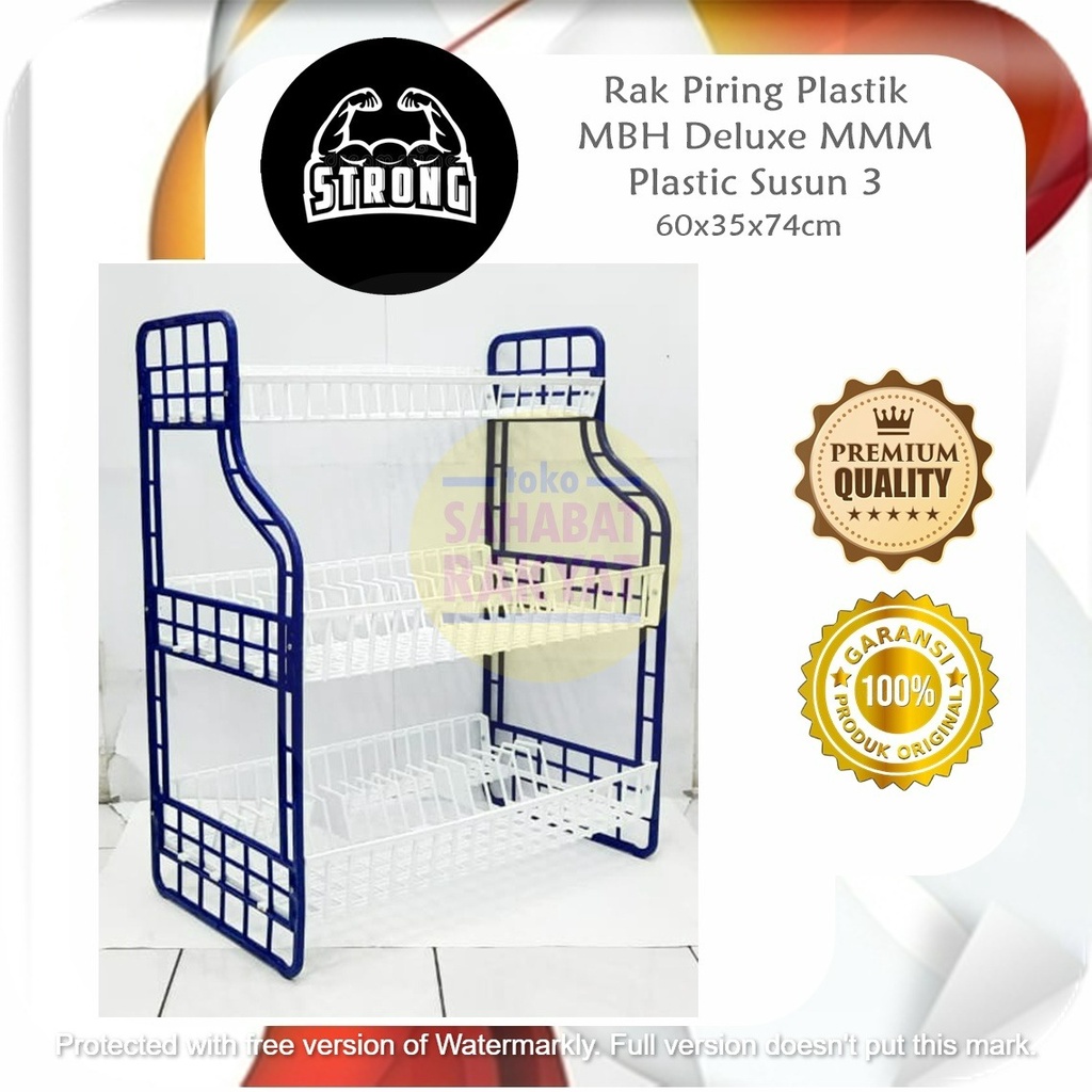 Rak Piring Plastik MBH Deluxe MMM Plastik Susun 3