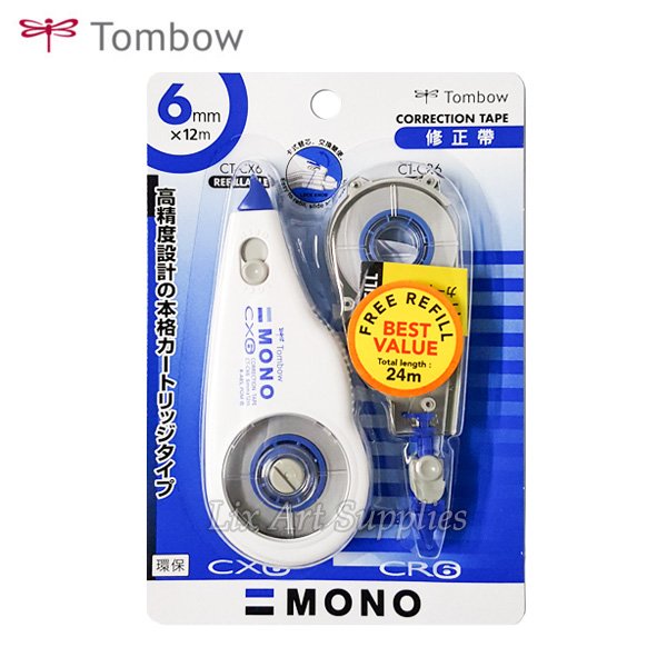 

Tombow Mono Correction Tape 6mm x 12m - Free Refill