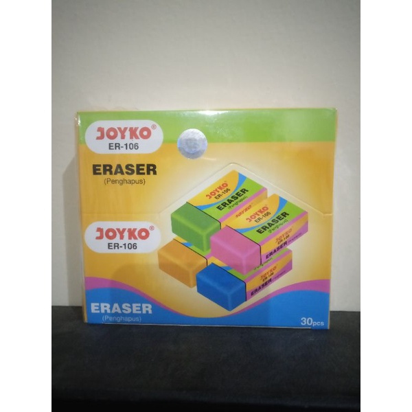 

penghapus pensil kecil berwarna joyko per pak isi 30 pcs