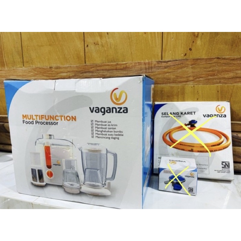 Multifunction Food Processor, LPG Regulator, Selang Karet Kompor VAGANZA