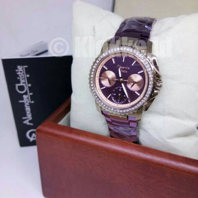 ALEXANDRE CHRISTIE AC 6455 RANTAI PURPLE CASE SOFT ROSEGOLD PLAT PURPLE