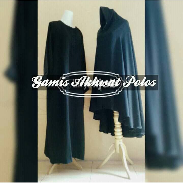 SALE Gamis cadar hitam wolfis murah