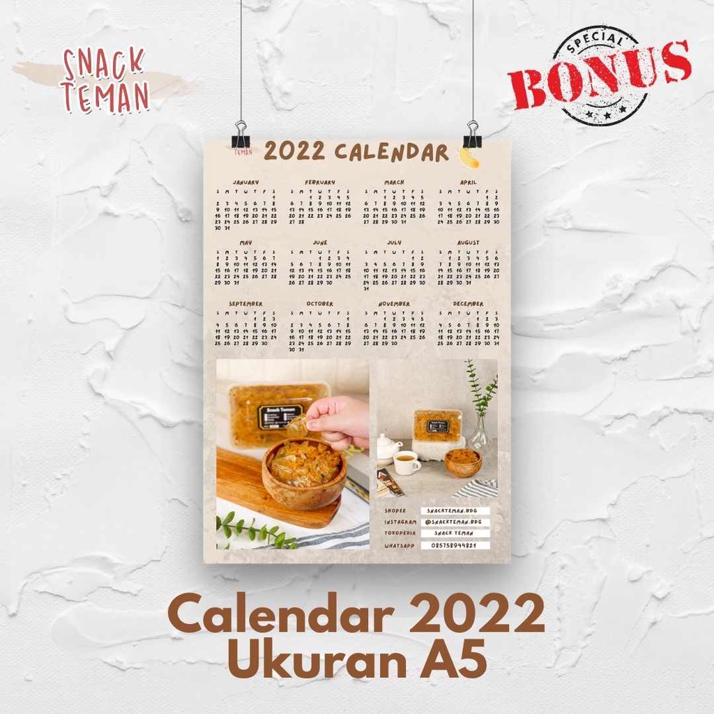 Jual Kalender Kertas Ukuran A5 Art Paper - Snack Teman | Shopee Indonesia