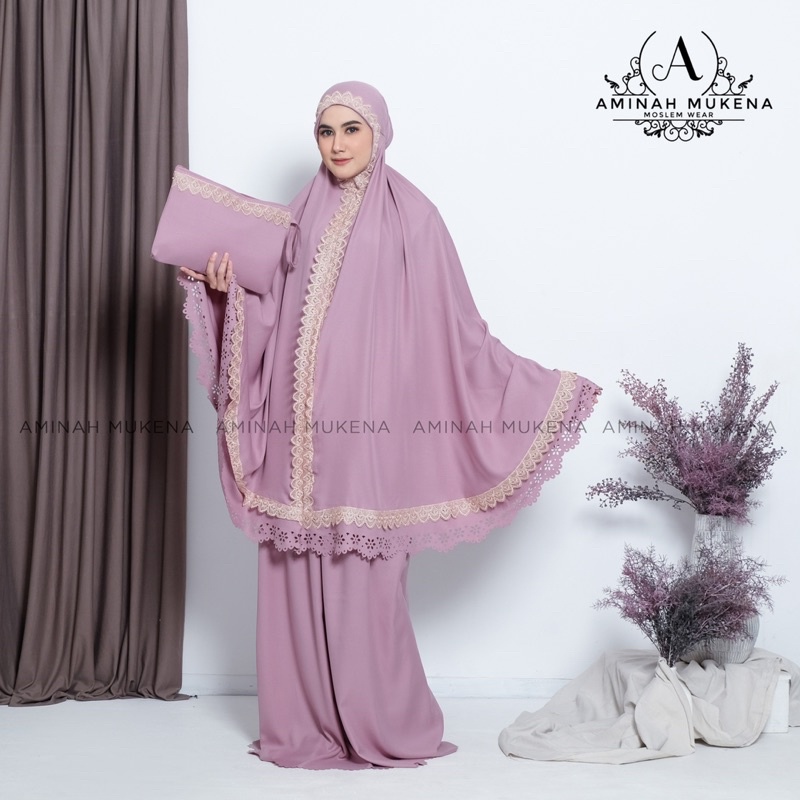 Mukena Dewasa Premium Shakilla Renda Mewah Laser Cut