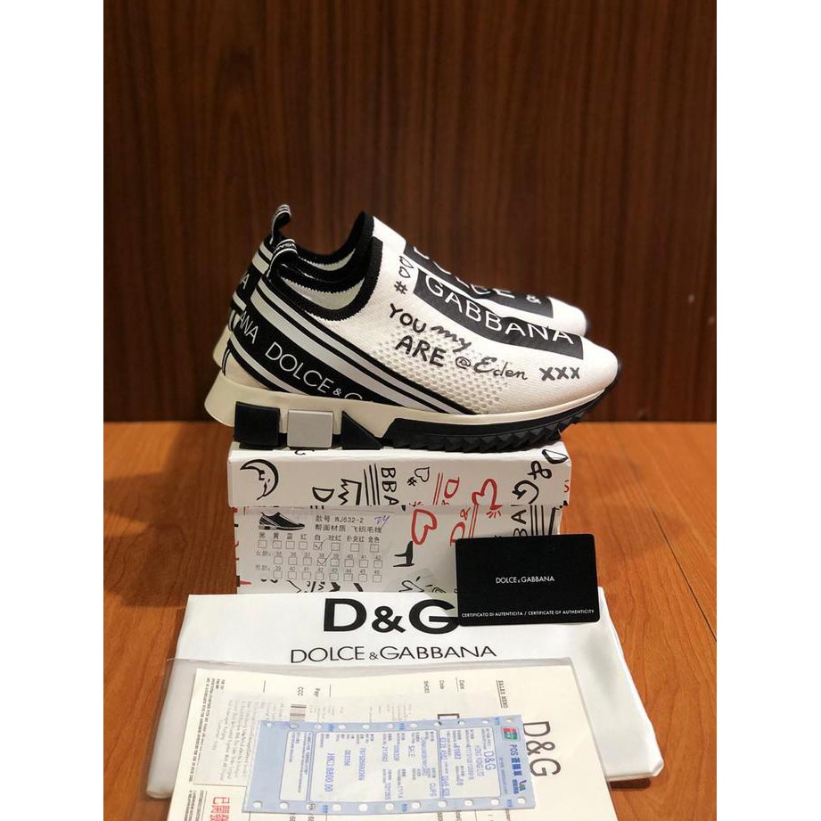 Kualitas Terbaik SORRENTO SNEAKERS SEPATU DOLCE GABBANA WHITE BLACK STOK TERBATAS